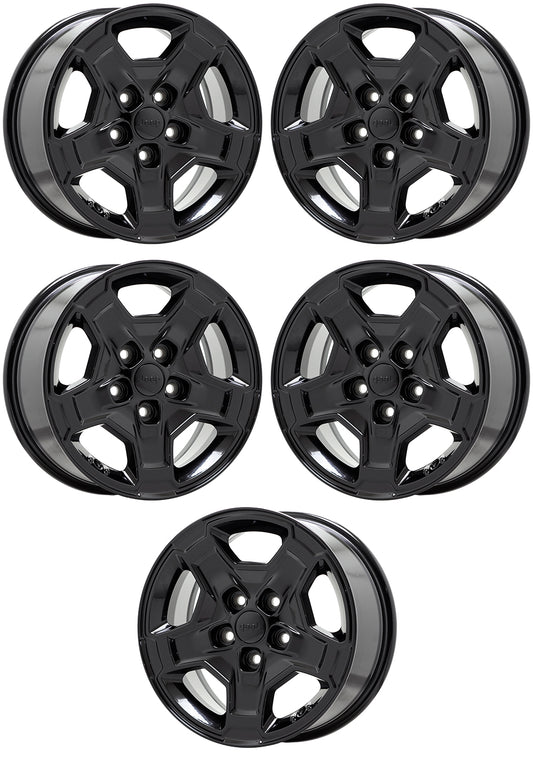 17" Jeep Gladiator Mojave Wrangler Gloss Black wheels rims Factory OEM set5 9259