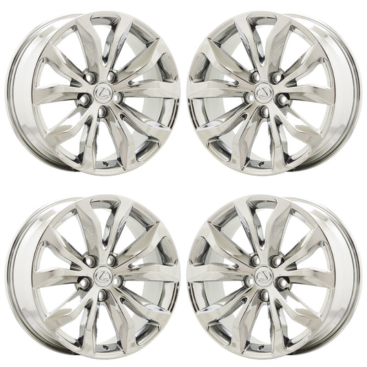 18" Lexus Turbo NX NX200t NX300h Bright Chrome wheels rims OEM set 74335