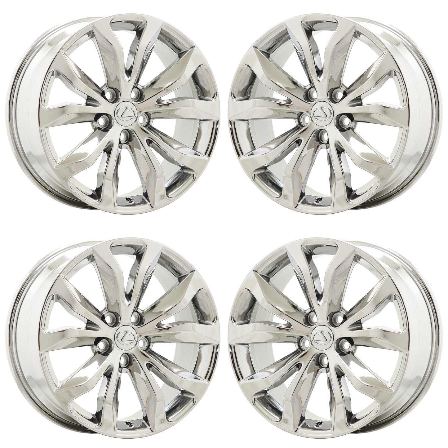 18" Lexus Turbo NX NX200t NX300h Bright Chrome wheels rims OEM set 74335