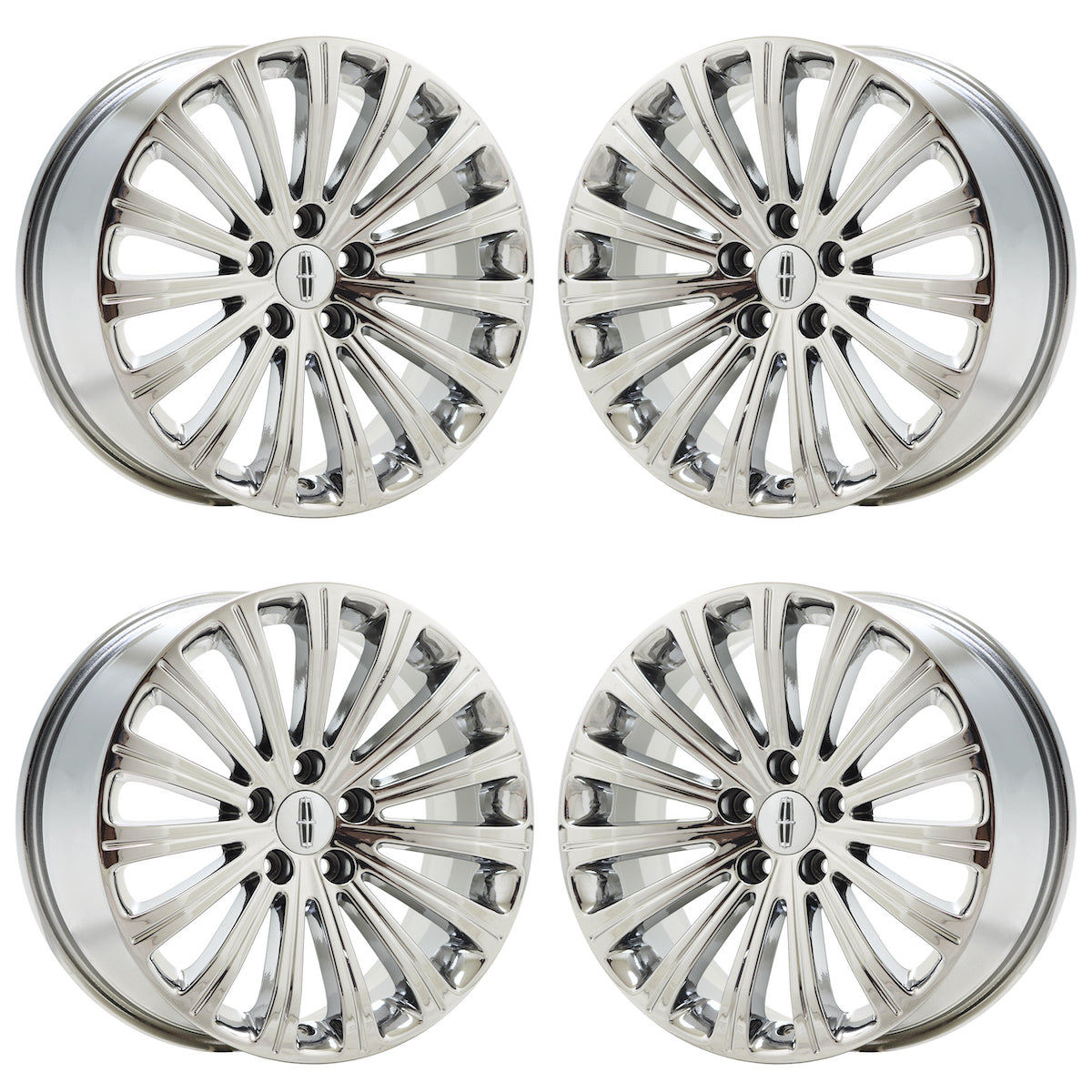 18" Lincoln MKX Bright Chrome wheels rims Factory OEM set 3851