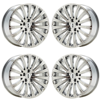 18" Lincoln MKX Bright Chrome wheels rims Factory OEM set 3851