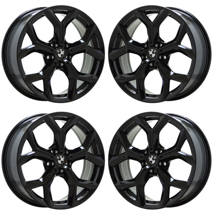 19" BMW X3 X4 Gloss Black wheels rims Factory OEM set 86529 EXCHANGE