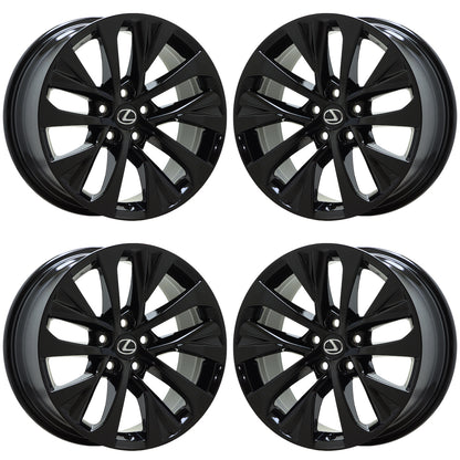 18" Lexus RX350 RX450 Gloss Black wheels rims Factory OEM set 74392 EXCHANGE