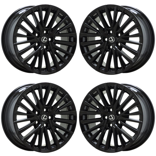 18" Lexus ES250 ES300h ES350 Gloss Black wheels rims Factory OEM 74405 EXCHANGE