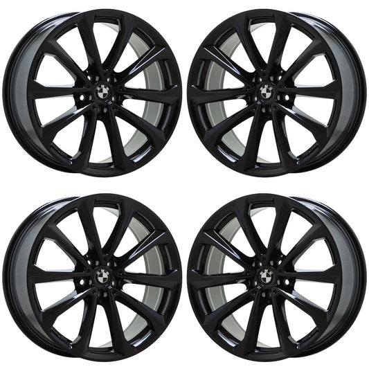 20" BMW X7 Gloss Black wheels rims Factory OEM set 86530 EXCHANGE