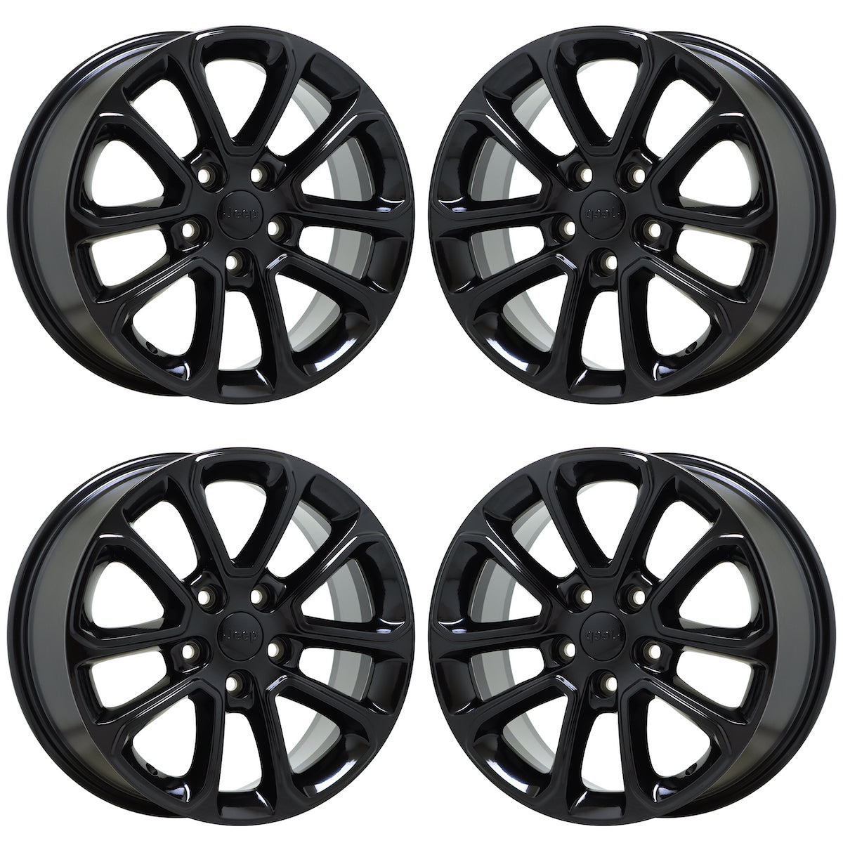 18" Jeep Grand Cherokee Durango Gloss Black wheels rims OEM set 9136 EXCHANGE