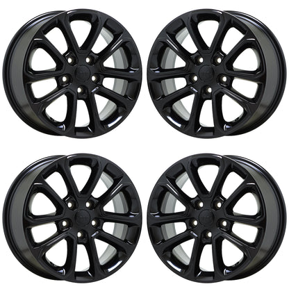 18" Jeep Grand Cherokee Durango Gloss Black wheels rims OEM set 9136 EXCHANGE