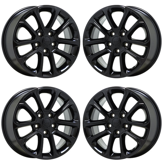 18" Jeep Grand Cherokee Durango Gloss Black wheels rims OEM set 9136 EXCHANGE