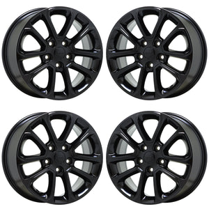 18" Jeep Grand Cherokee Dodge Durango Black wheels rims Factory OEM set 9136