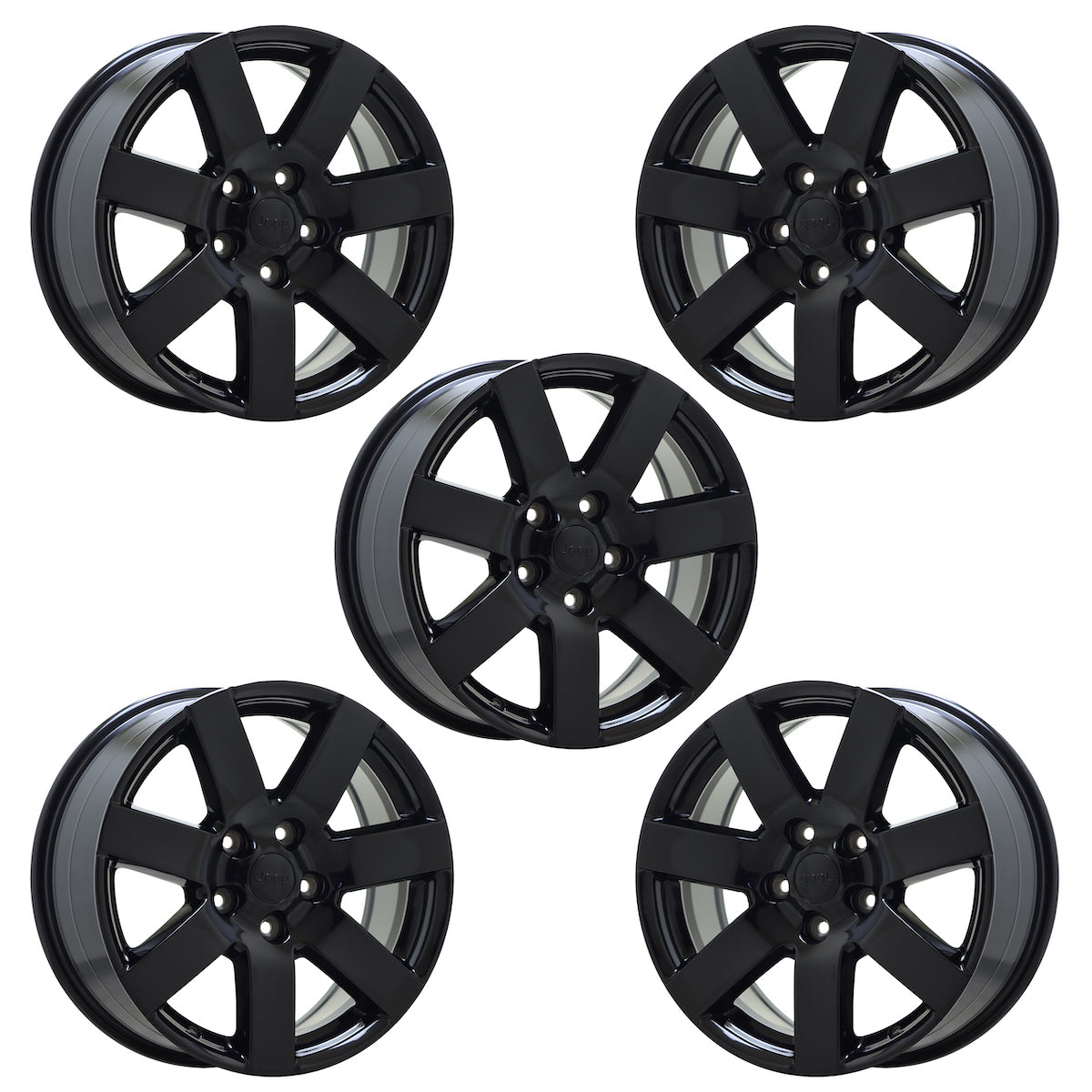 18" Jeep Wrangler Gloss Black wheels rims Factory OEM set5 9115