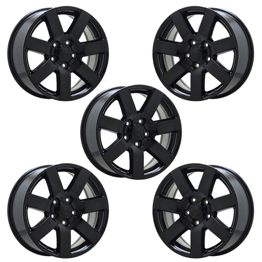 18" Jeep Wrangler Gloss Black wheels rims Factory OEM set5 9115