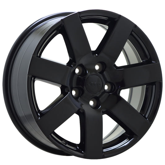 18" Jeep Wrangler Gloss Black wheel rim Factory OEM single 9115