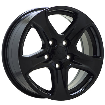 17" Jeep Wrangler Gloss Black wheels rims Factory OEM set 5 9217