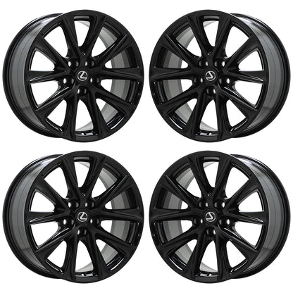 19" Lexus GS350 GS450 Gloss Black wheels rims Factory OEM set 74296