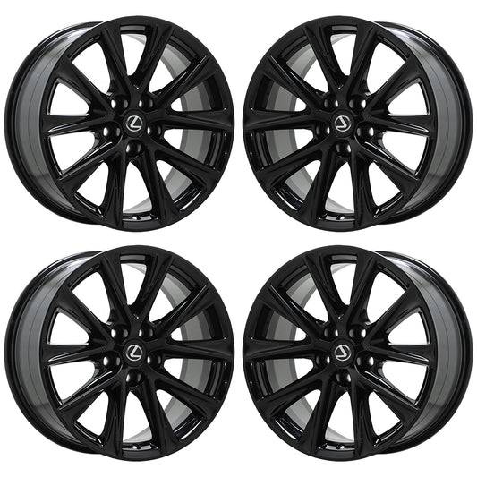 19" Lexus GS350 GS450 Gloss Black wheels rims Factory OEM set 74296