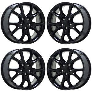 20" Jeep Grand Cherokee Gloss Black wheels rims Factory OEM set 9138