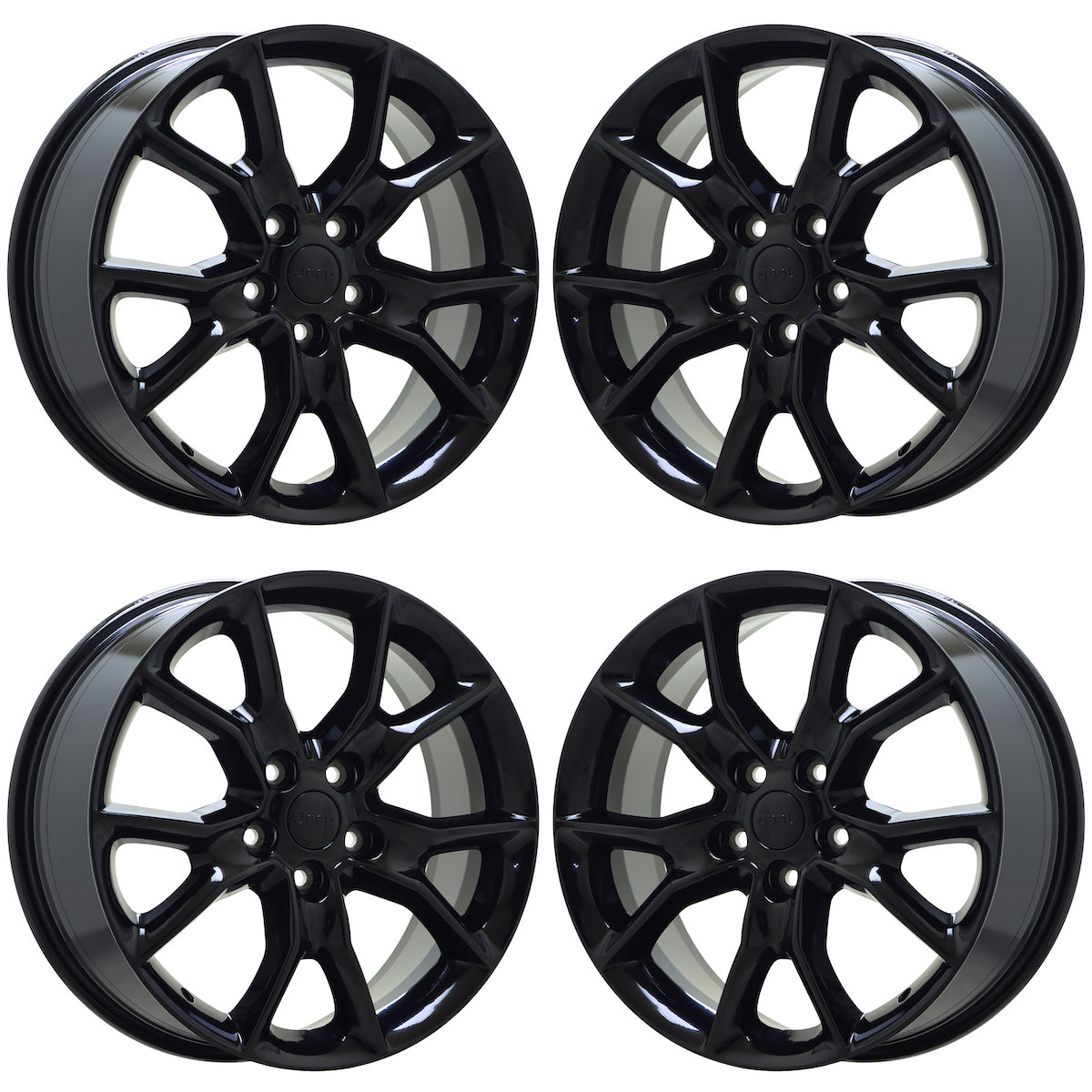 20" Jeep Grand Cherokee Gloss Black wheels rims Factory OEM set 9138