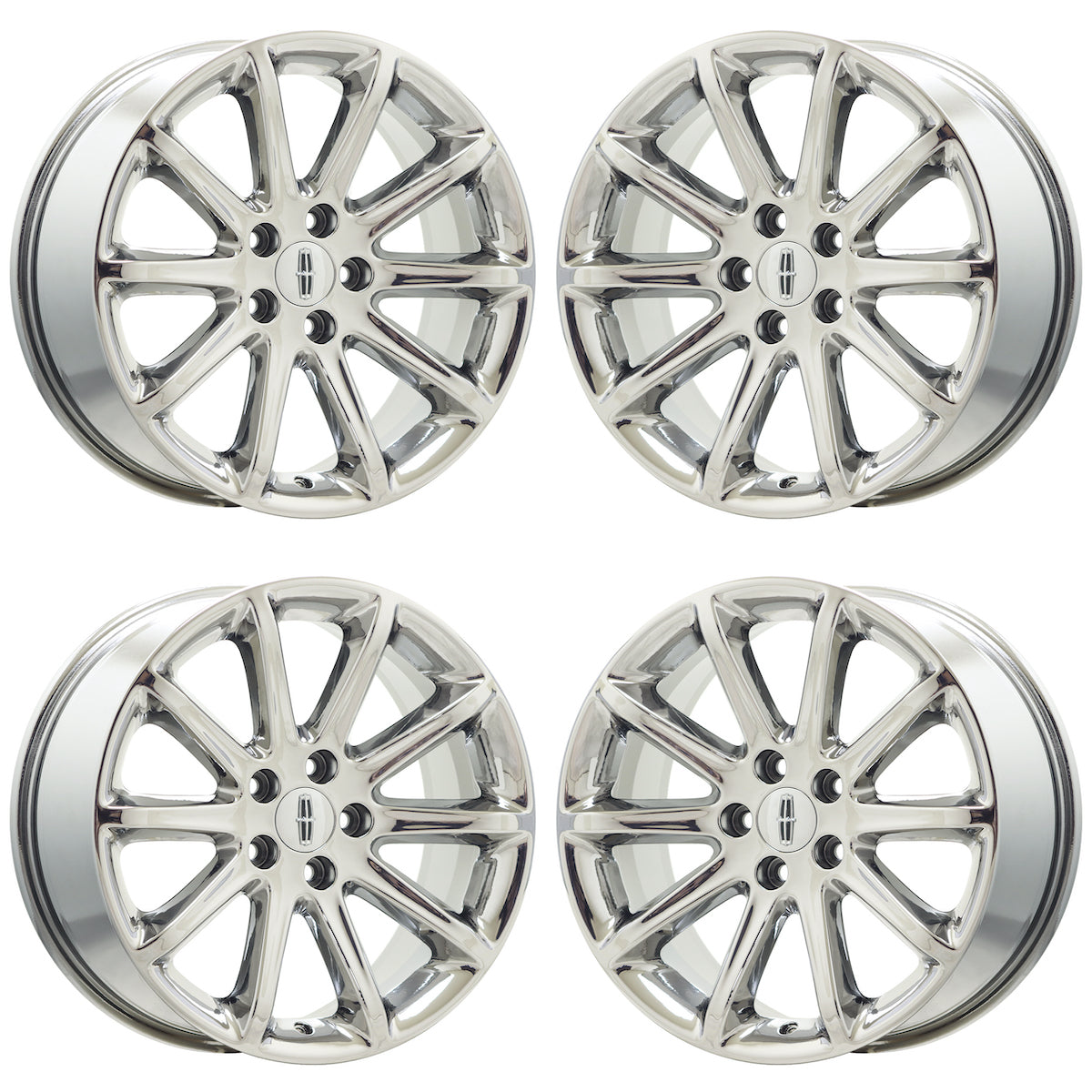 18" Lincoln MKX Ford Edge Bright Chrome wheels rims Factory OEM set 3852