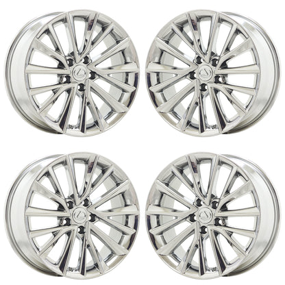 18" Lexus NX250 NX350 Bright Chrome wheels rims Factory OEM set 74409 EXCHANGE