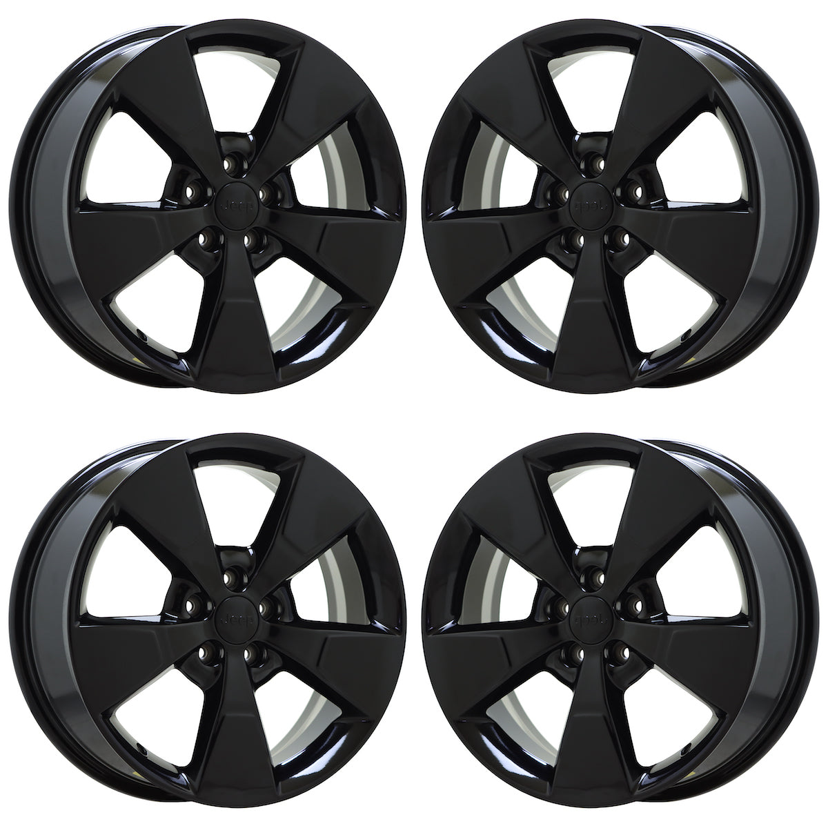 18" Jeep Cherokee Gloss Black wheels rims Factory OEM set 9155