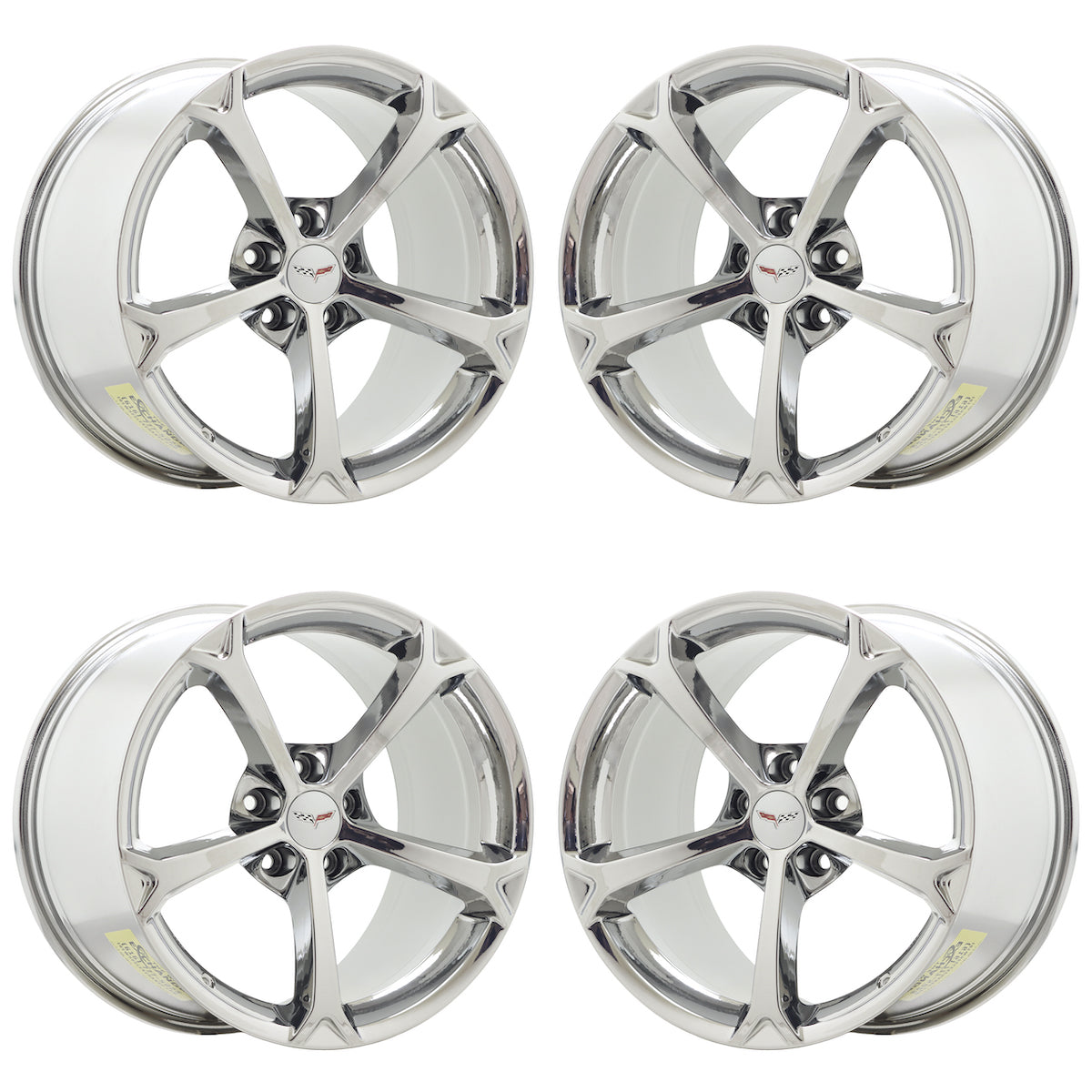 18x9.5" / 19x12" Corvette GS C6 Bright Chrome wheels rims OEM 5460 5456 EXCHANGE