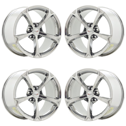 18x9.5" / 19x12" Corvette GS C6 Bright Chrome wheels rims OEM 5460 5456 EXCHANGE