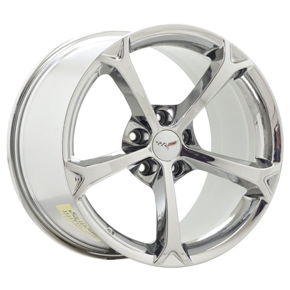 18x9.5" / 19x12" Corvette GS C6 Bright Chrome wheels rims OEM 5460 5456 EXCHANGE