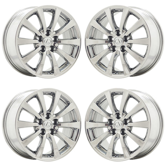 17" Lexus IS250 IS350 Bright Chrome wheels rims Factory OEM set 74188 EXCHANGE