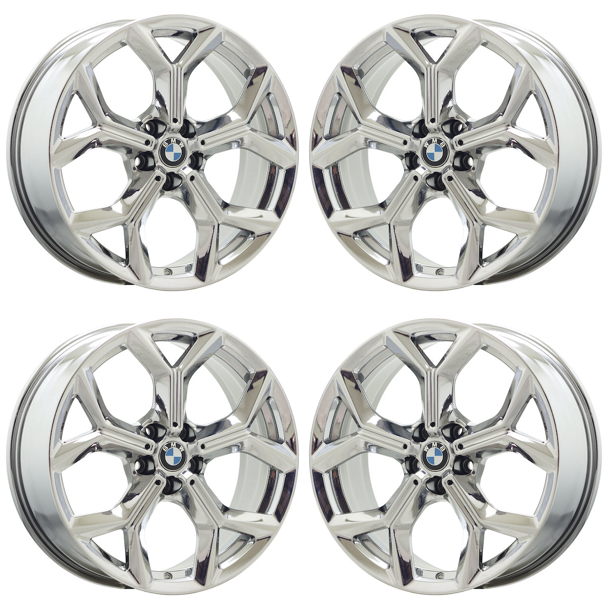 19" BMW X3 X4 Bright Chrome wheels rims Factory OEM set 86529