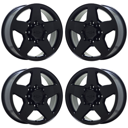 20" Chevrolet Silverado 2500 3500 Gloss Black wheels rims Factory OEM set 5503