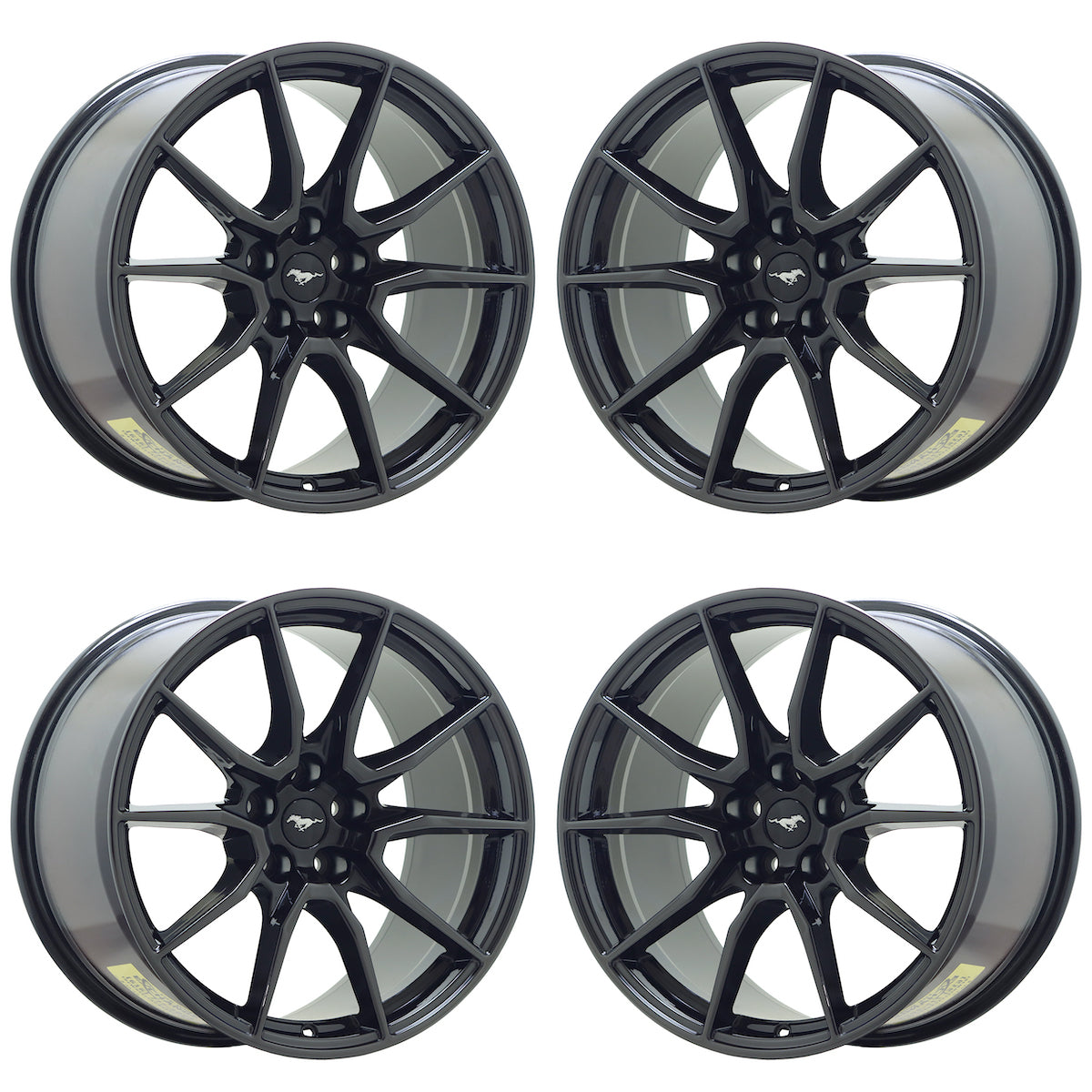 19" Ford Mustang Shelby GT350 Black Chrome wheels rims OEM set 10223 10224