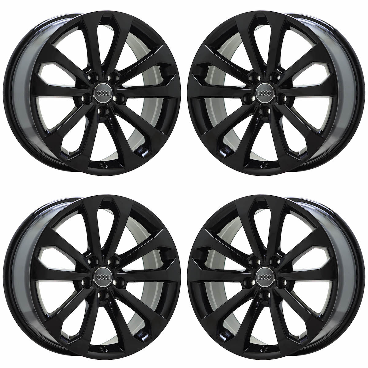 18" Audi Q5 Gloss Black wheels rims Factory OEM set 58917 EXCHANGE