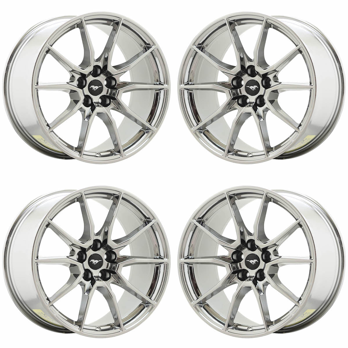 19" Ford Mustang Shelby GT350 Bright Chrome wheels rims OEM set 10223 10224