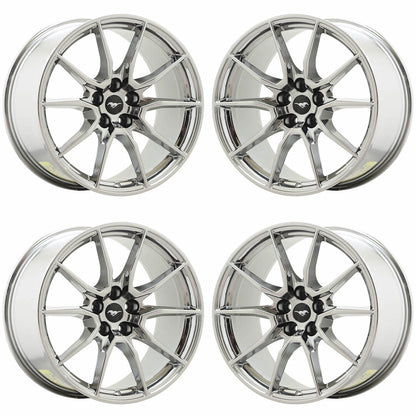 19" Ford Mustang Shelby GT350 Bright Chrome wheels rims OEM set 10223 10224