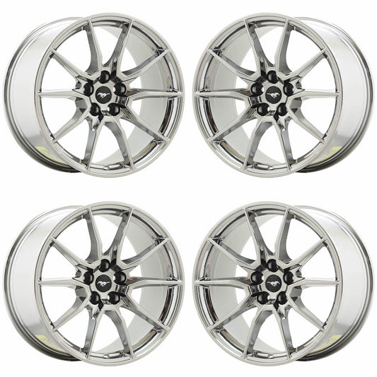19" Ford Mustang Shelby GT350 Bright Chrome wheels rims OEM set 10223 10224