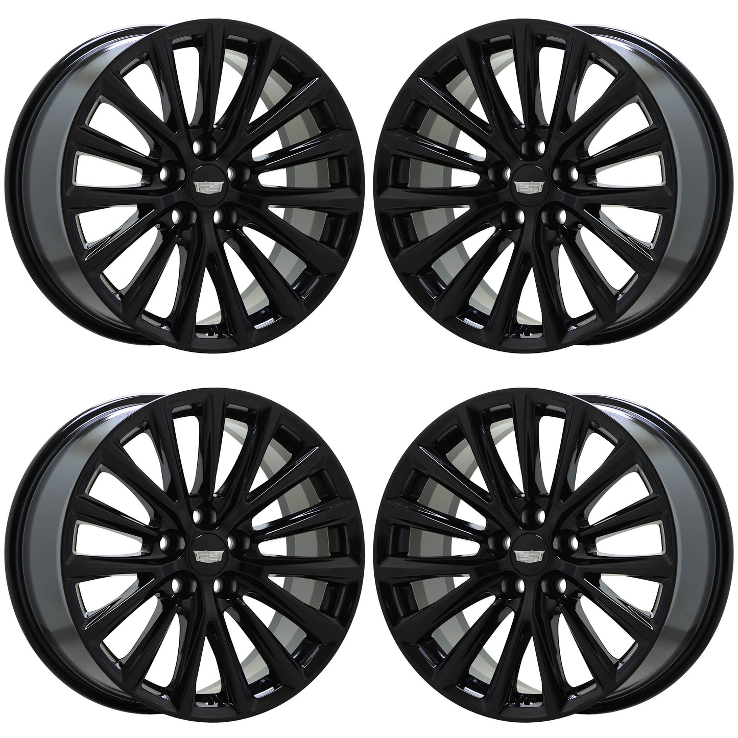 19" Cadillac CT5 CT6 Gloss Black wheels rims Factory OEM set 4842