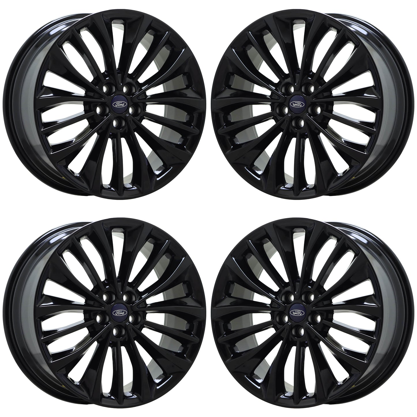 20" Ford Edge Gloss Black wheels rims Factory OEM set 10255