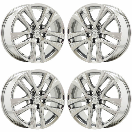 17" Lexus IS300 ISTurbo Bright Chrome wheels rims OEM set 74354