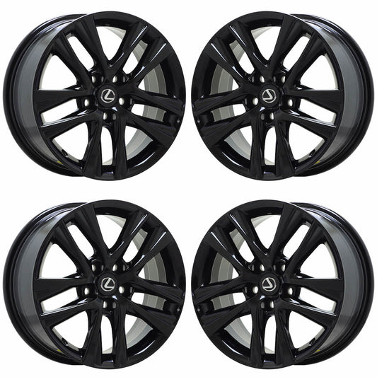 17" Lexus IS300 ISTurbo Gloss Black wheels rims OEM set 74354