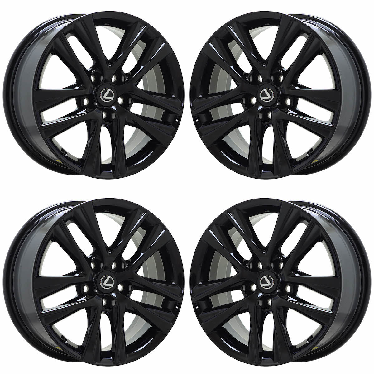 17" Lexus IS300 ISTurbo Gloss Black wheels rims OEM set 74354