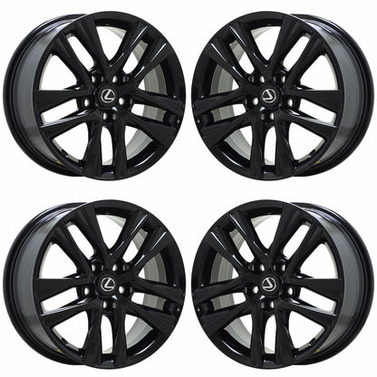 17" Lexus IS300 ISTurbo Gloss Black wheels rims OEM set 74354