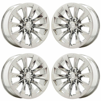 19" Tesla Model S Bright Chrome wheels rims Factory OEM set 97755 EXCHANGE