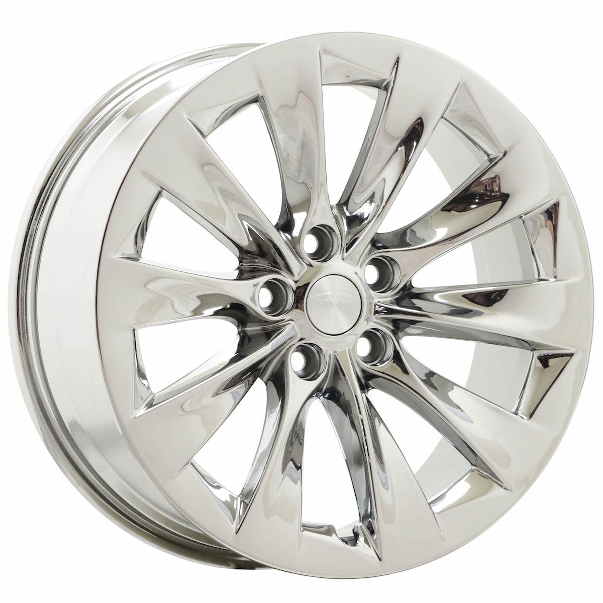 19" Tesla Model S Bright Chrome wheels rims Factory OEM set 97755 EXCHANGE