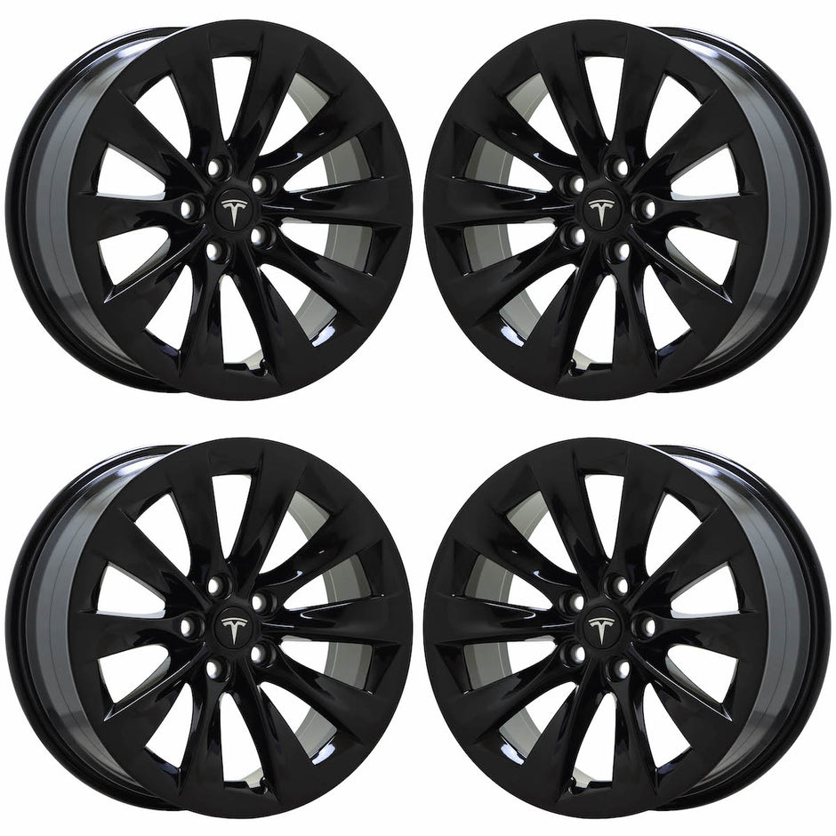 Tesla Premium Factory OEM Wheels Rims Stock Replacement Chrome Black ...