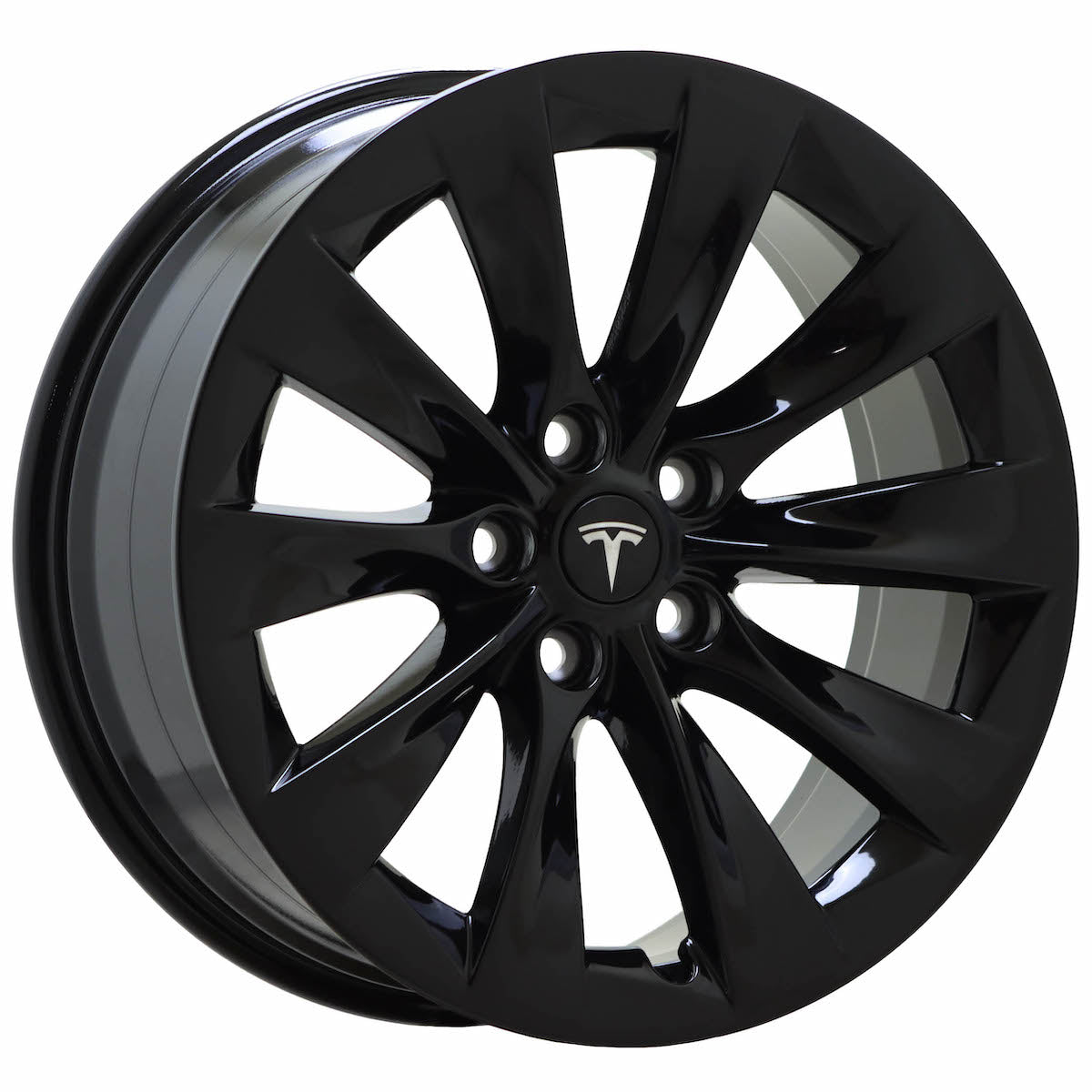 19" Tesla Model S Gloss Black wheels rims Factory OEM set 97755 EXCHANGE