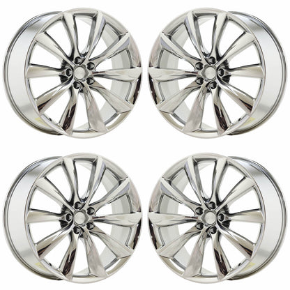 22" Tesla Model X Bright Chrome wheels rims Factory OEM set 97771 97845 EXCHANGE