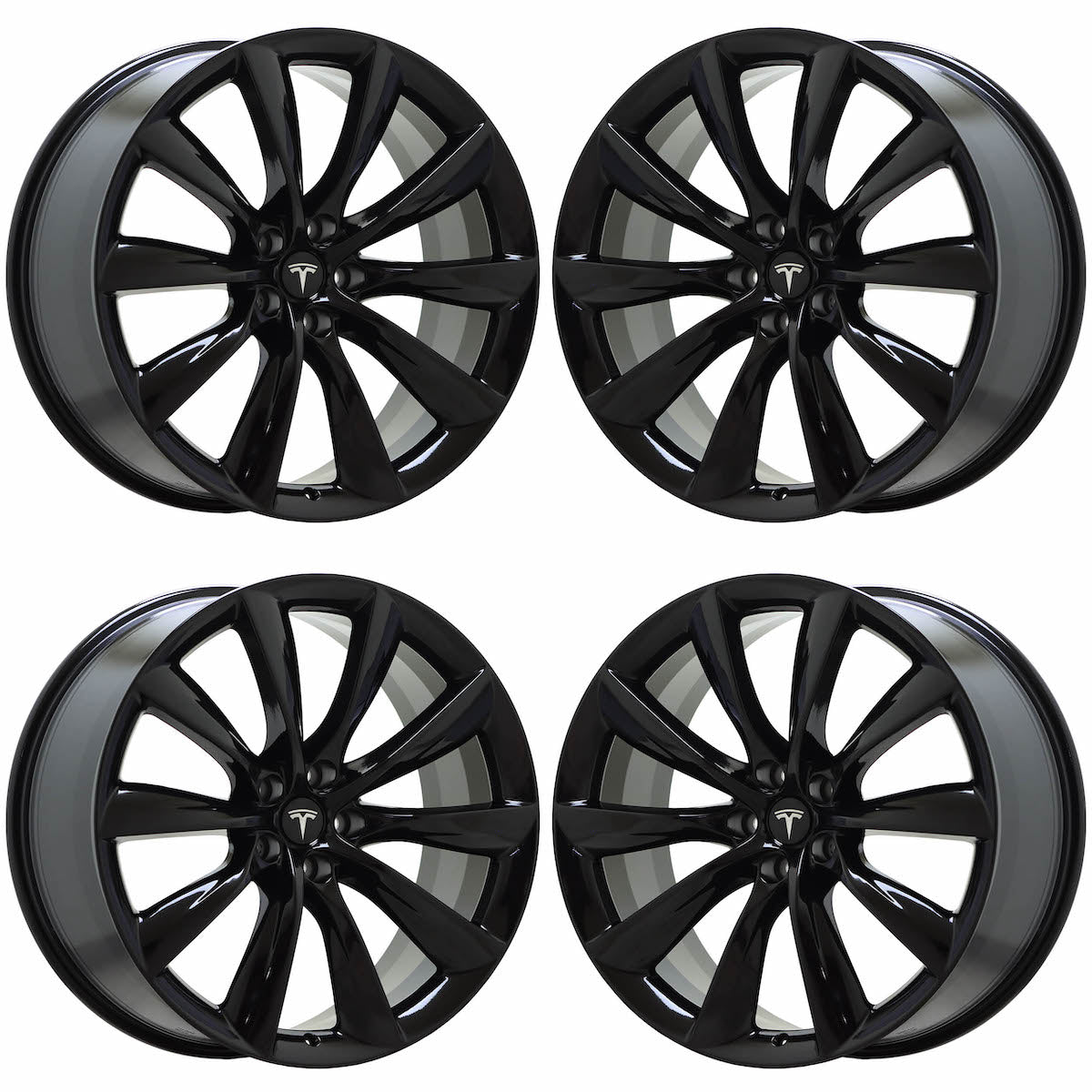 22" Tesla Model X Gloss Black wheels rims Factory OEM set 97771 97845 EXCHANGE