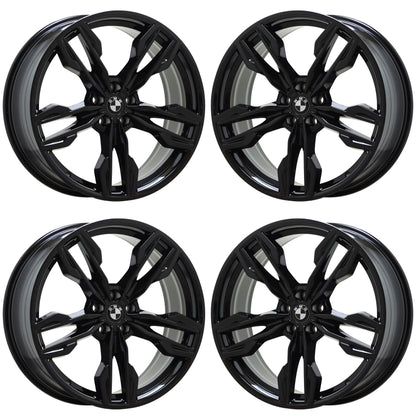 21" BMW X3 X4 Gloss Black wheels rims Factory OEM set 86364 86367 EXCHANGE