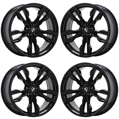 21" BMW X3 X4 Gloss Black wheels rims Factory OEM set 86364 86367 EXCHANGE