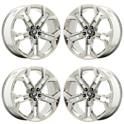 21" BMW X5 X6 Bright Chrome wheels rims Factory OEM set 86465 86467 EXCHANGE